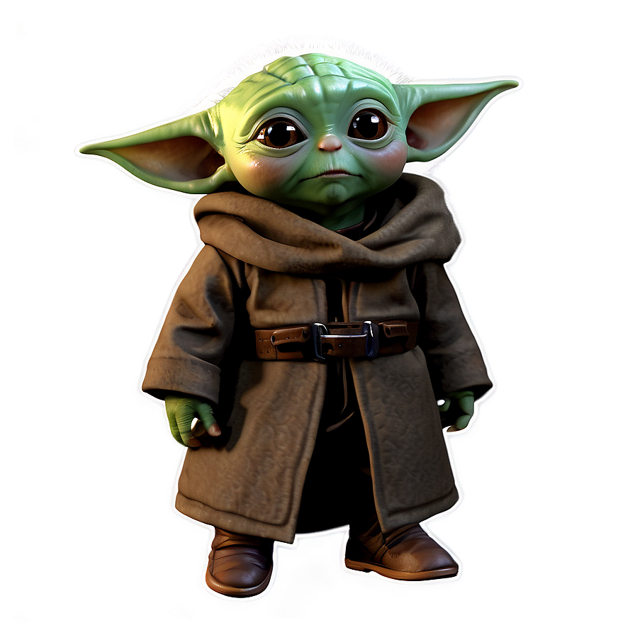 Baby Yoda With Mandalorian Crest Png 05062024 PNG Image