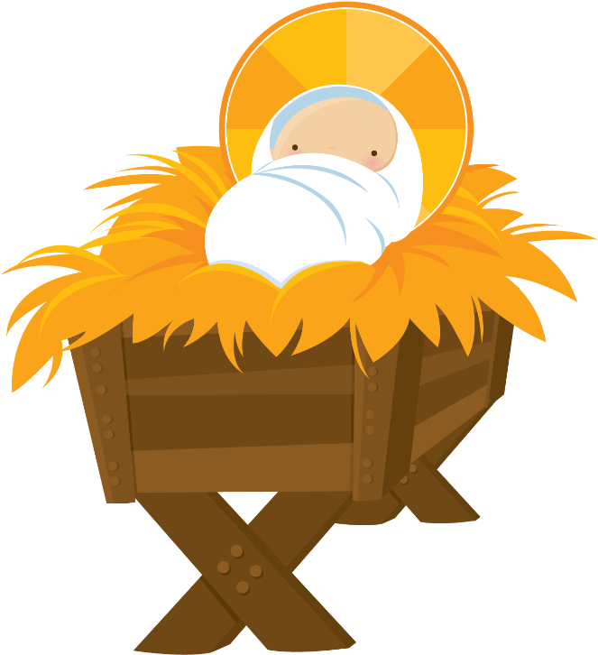 Babyin Manger Nativity Scene PNG Image