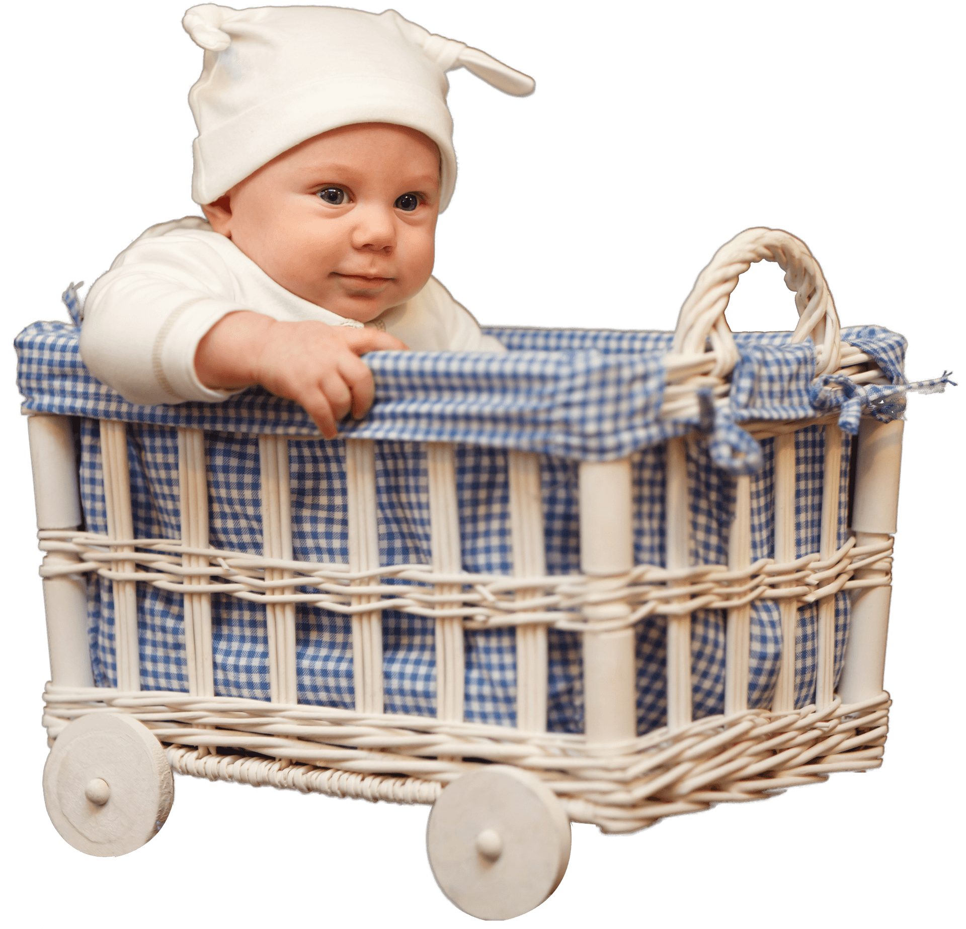 Babyin Wicker Cart Cute Outfit PNG Image