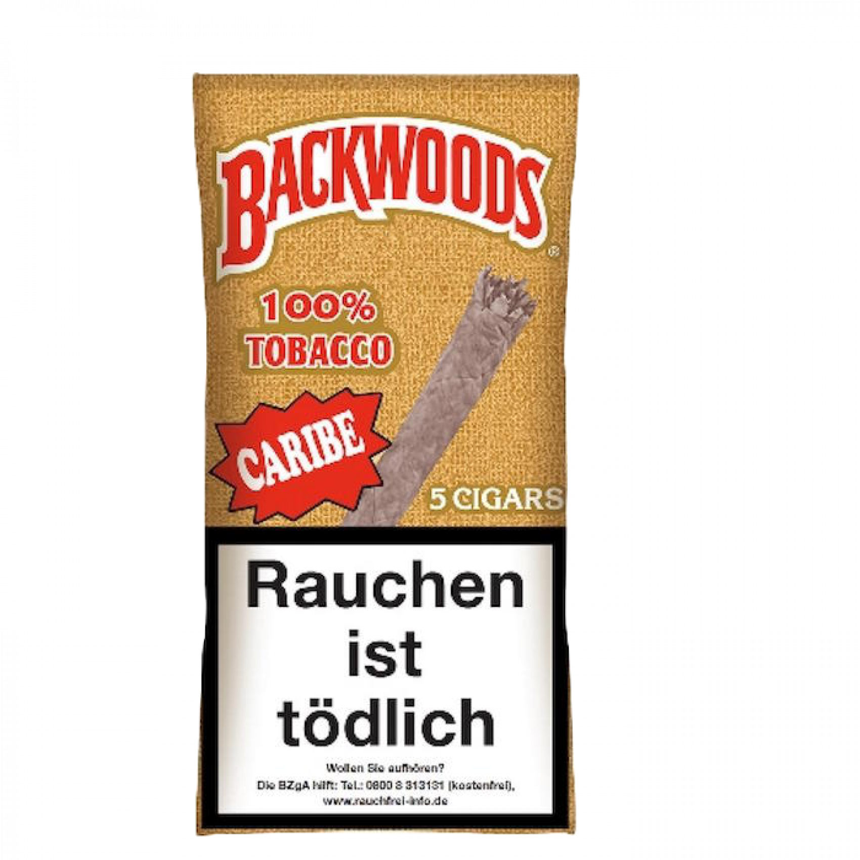 Backwoods Caribe Cigars Packaging PNG Image