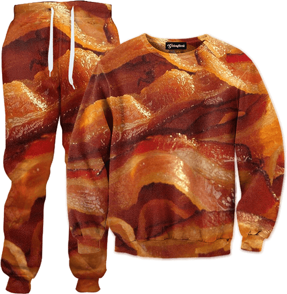 Bacon Print Sweatsuit Set PNG Image