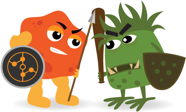 Bacteria Warriors Cartoon PNG Image