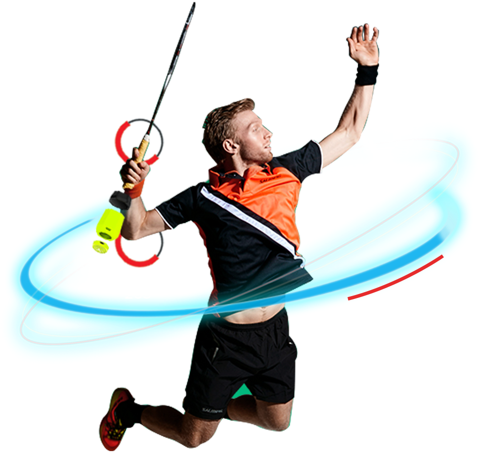 Badminton Player Dynamic Smash PNG Image