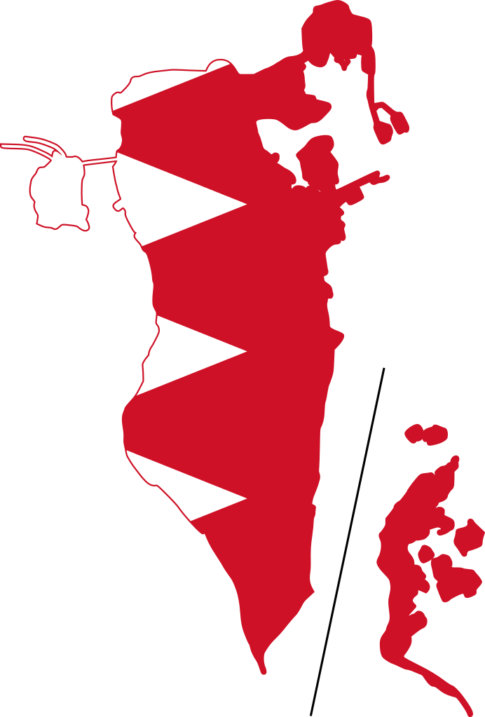 Bahrain Map Flag Design PNG Image