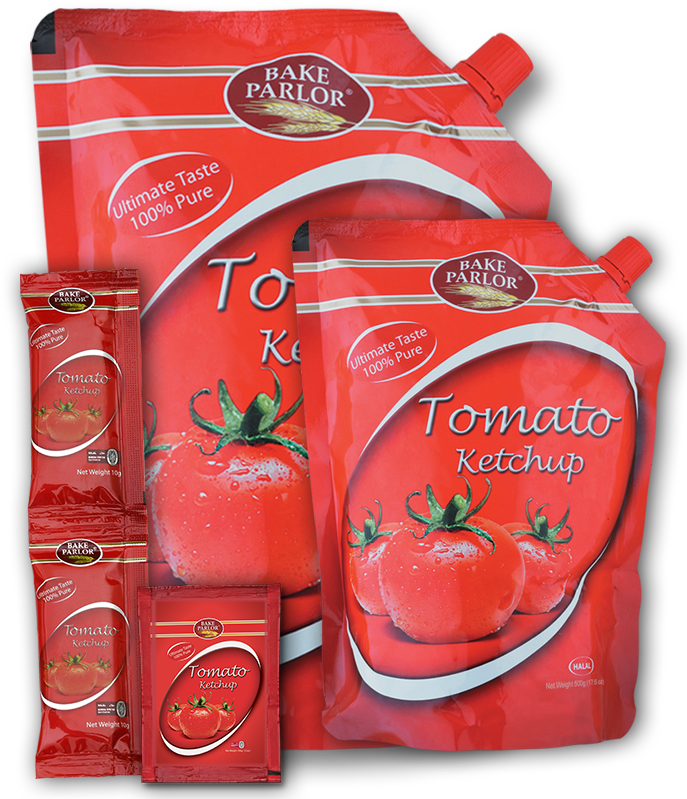 Bake Parlor Tomato Ketchup Packages PNG Image