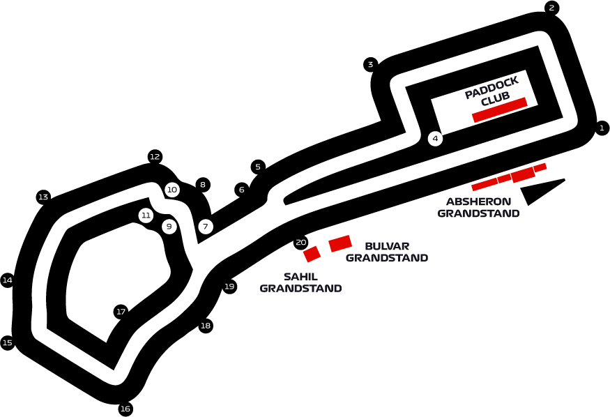 Baku_ City_ Circuit_ Map_ Azerbaijan PNG Image