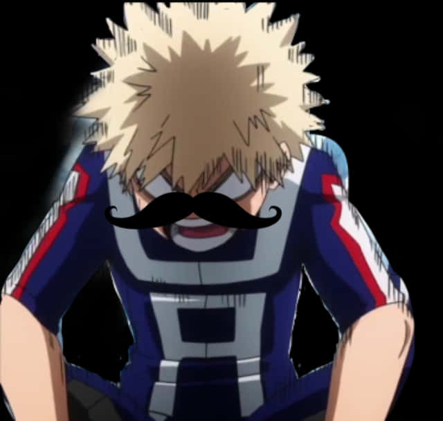 Bakugou With Mustache PNG Image