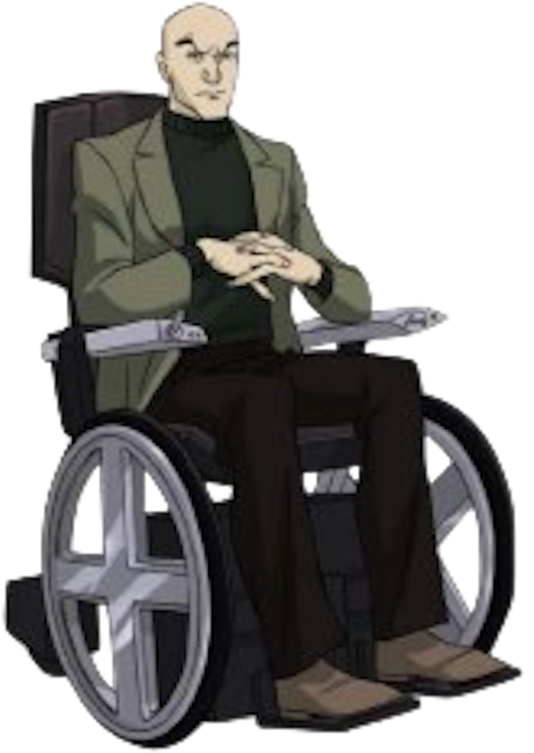 Bald Anime Characterin Wheelchair PNG Image