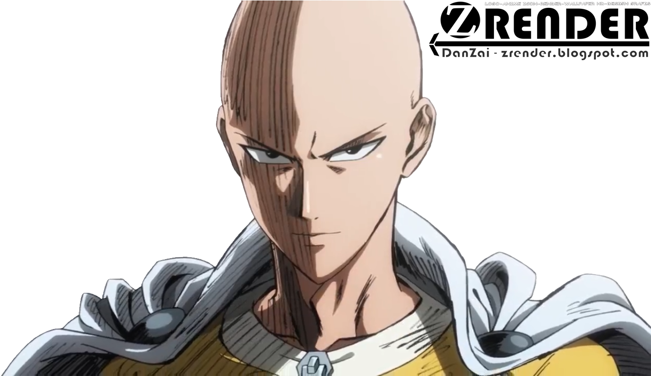 Bald Anime Hero Portrait PNG Image