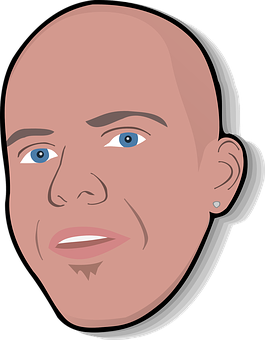 Bald Cartoon Man Vector PNG Image