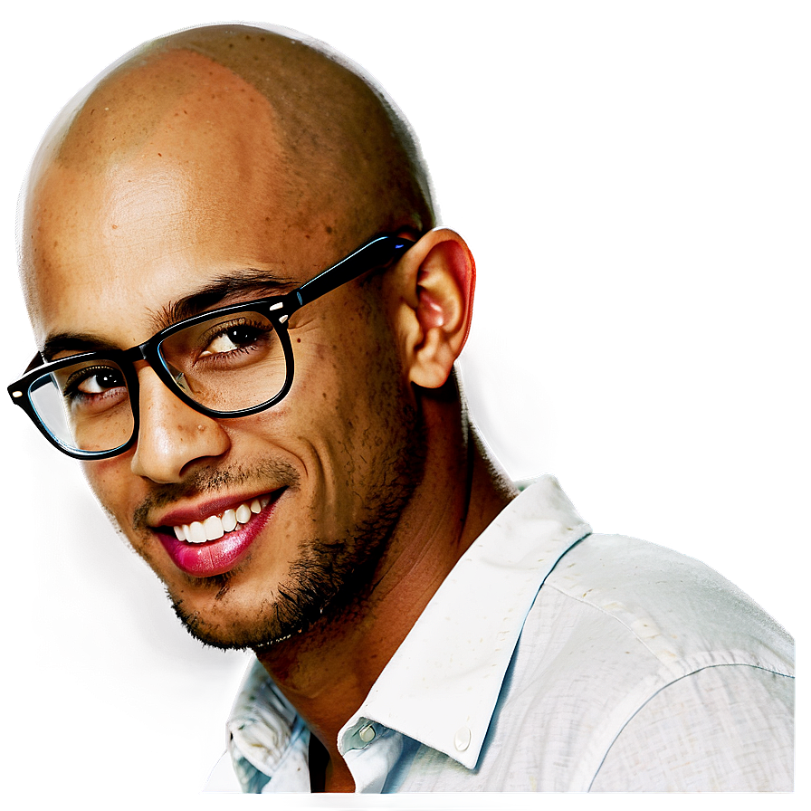 Bald Head With Glasses Png Dwg PNG Image