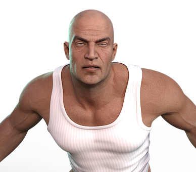 Bald_ Man_ Intense_ Stare PNG Image