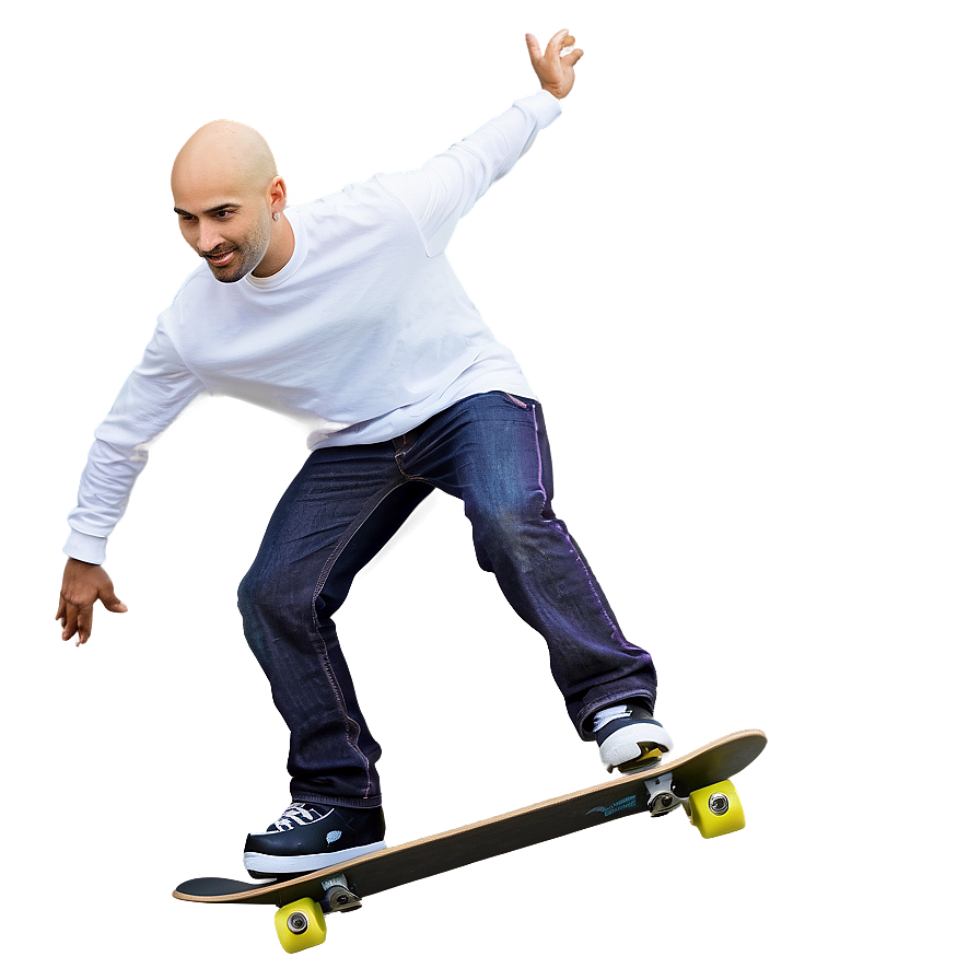 Bald Skater Doing Tricks Png 06202024 PNG Image