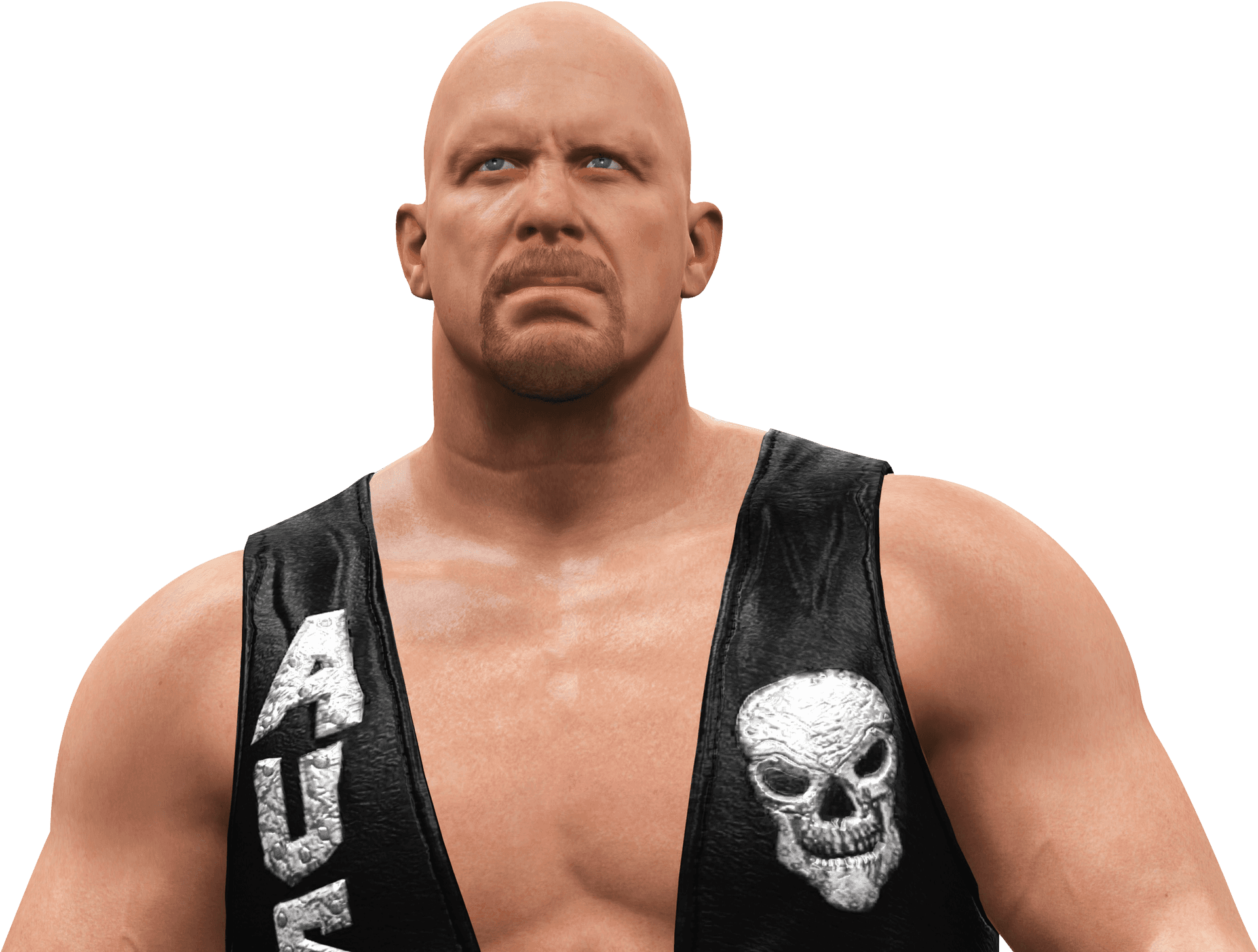 Bald_ Wrestler_with_ Skull_ Vest PNG Image