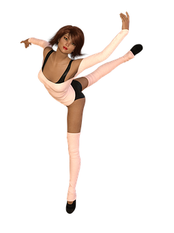 Ballet Dancer Pose3 D Rendering PNG Image