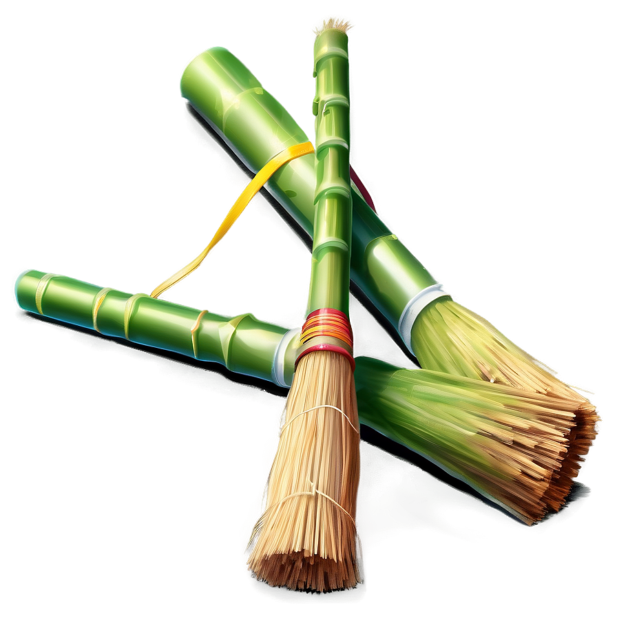 Bamboo Broom Png Tek PNG Image