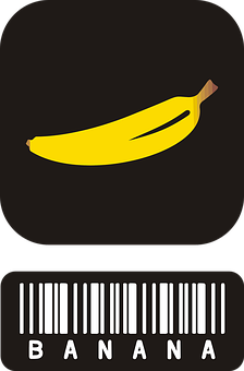 Banana Barcode Design PNG Image