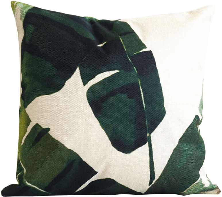 Banana Leaf Pattern Cushion PNG Image