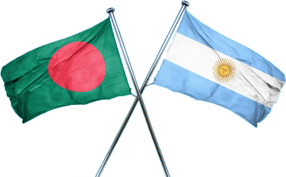 Bangladeshand Argentina Flags Crossed PNG Image