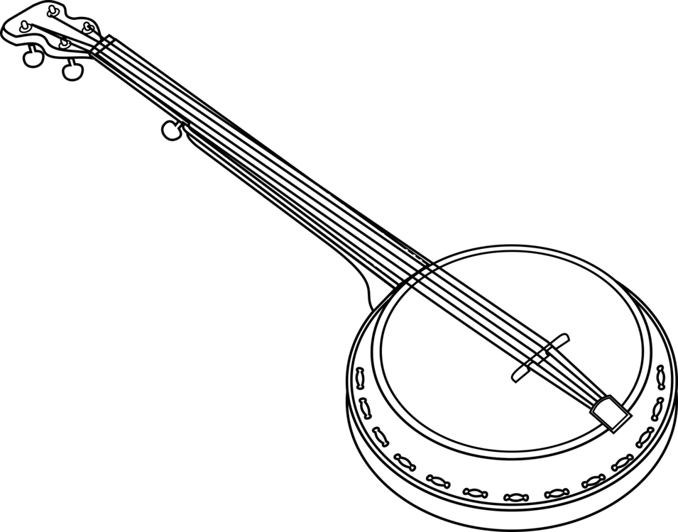 Banjo Line Art PNG Image