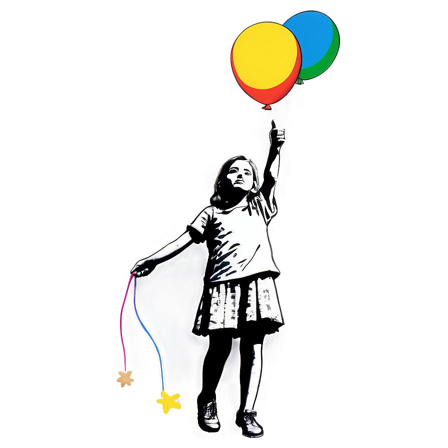 Banksy Flying Balloons Girl Png Rih PNG Image