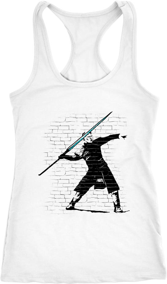 Banksy Throwing Flowers Tank Top PNG Image