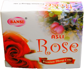 Bansi Asli Rose Dhoop Cone Packaging PNG Image