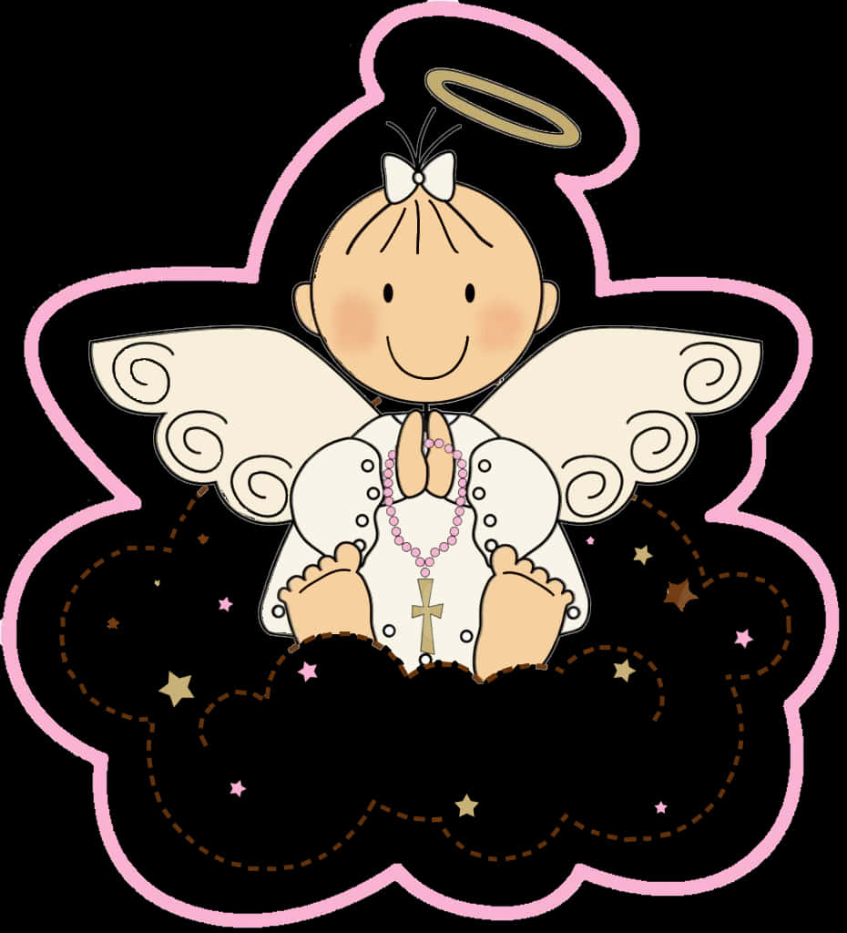 Baptism Angel Cartoon Illustration PNG Image