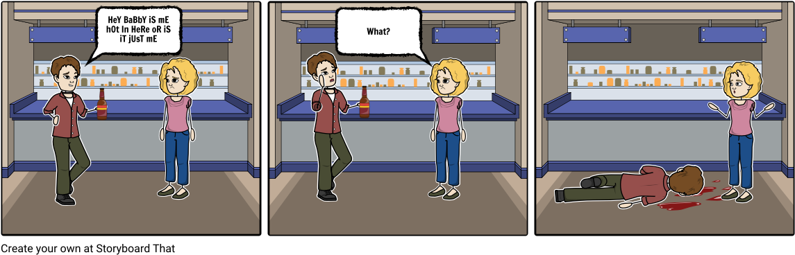 Bar Scene Failed Flirtation Comic PNG Image