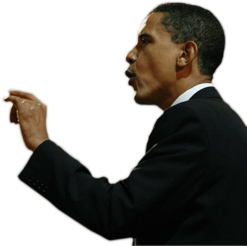 Barack Obama Speaking Profile PNG Image