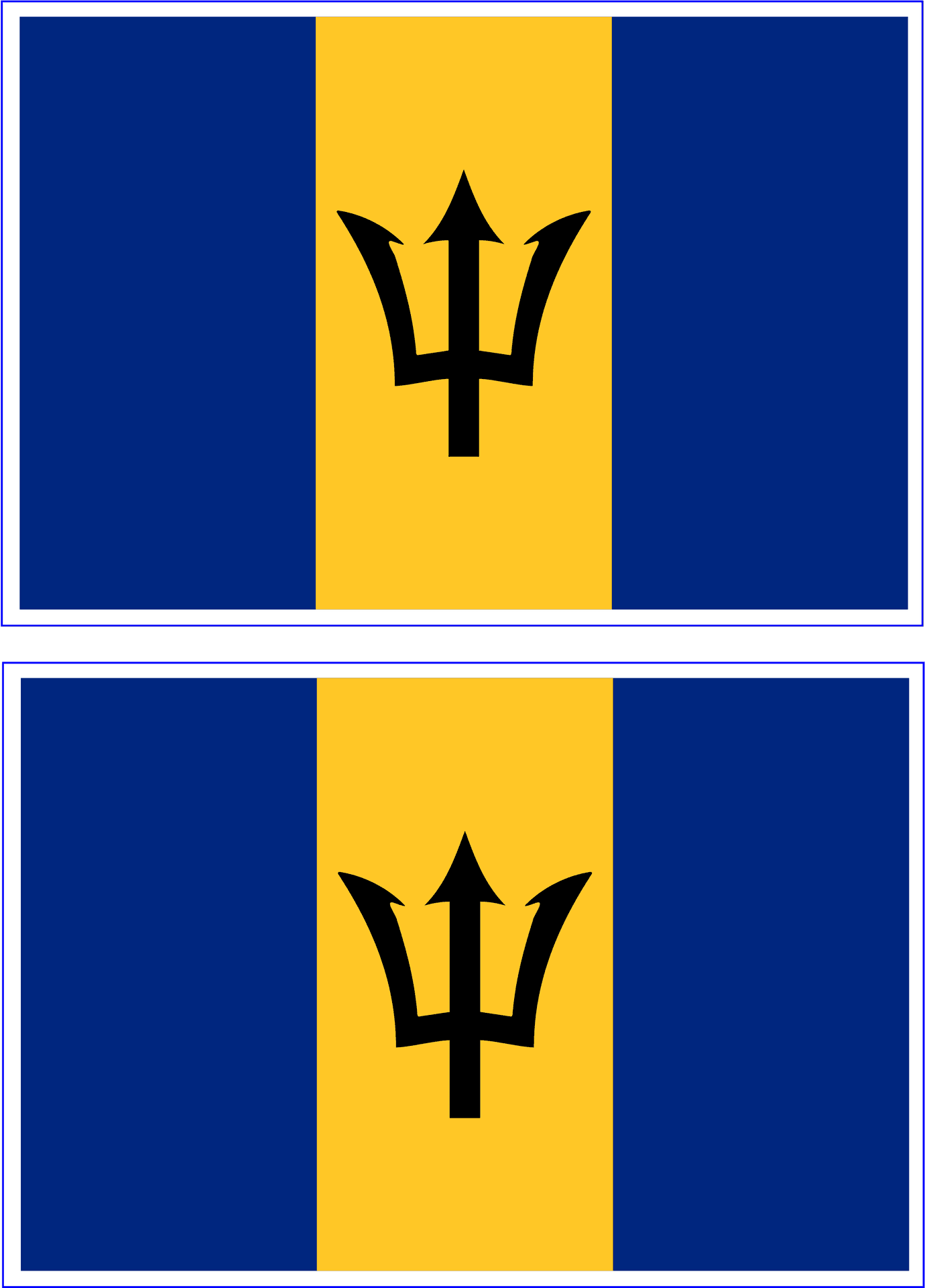 Barbados Flag Design PNG Image