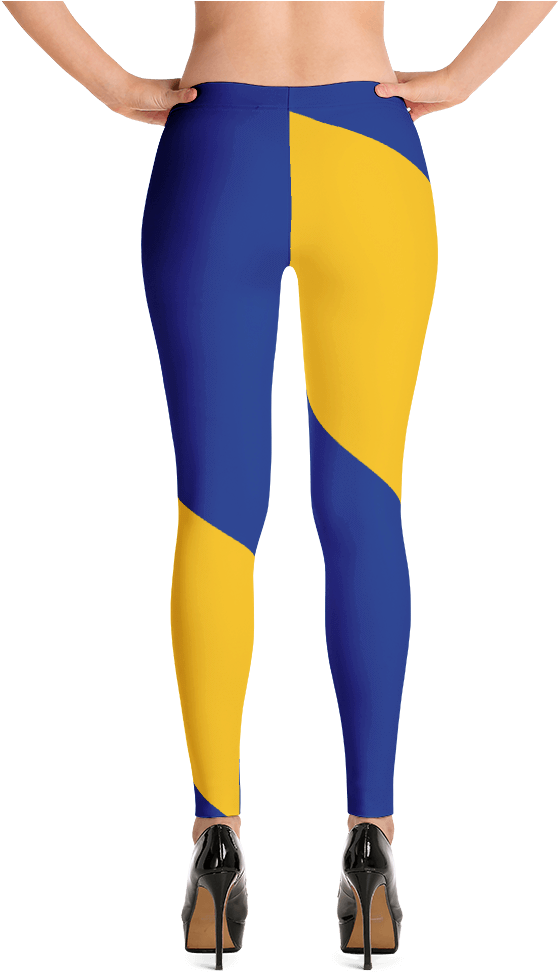 Barbados Flag Inspired Leggings PNG Image