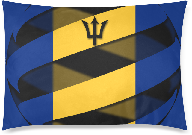 Barbados Flag Pillow Design PNG Image