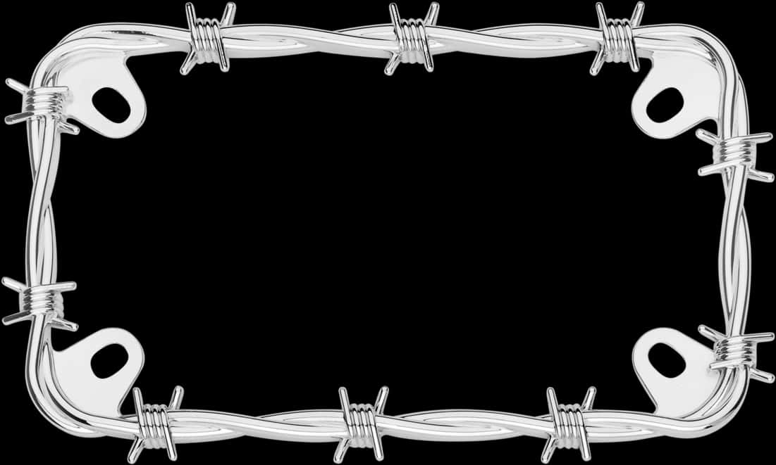 Barbed Wire Frameon Black Background PNG Image