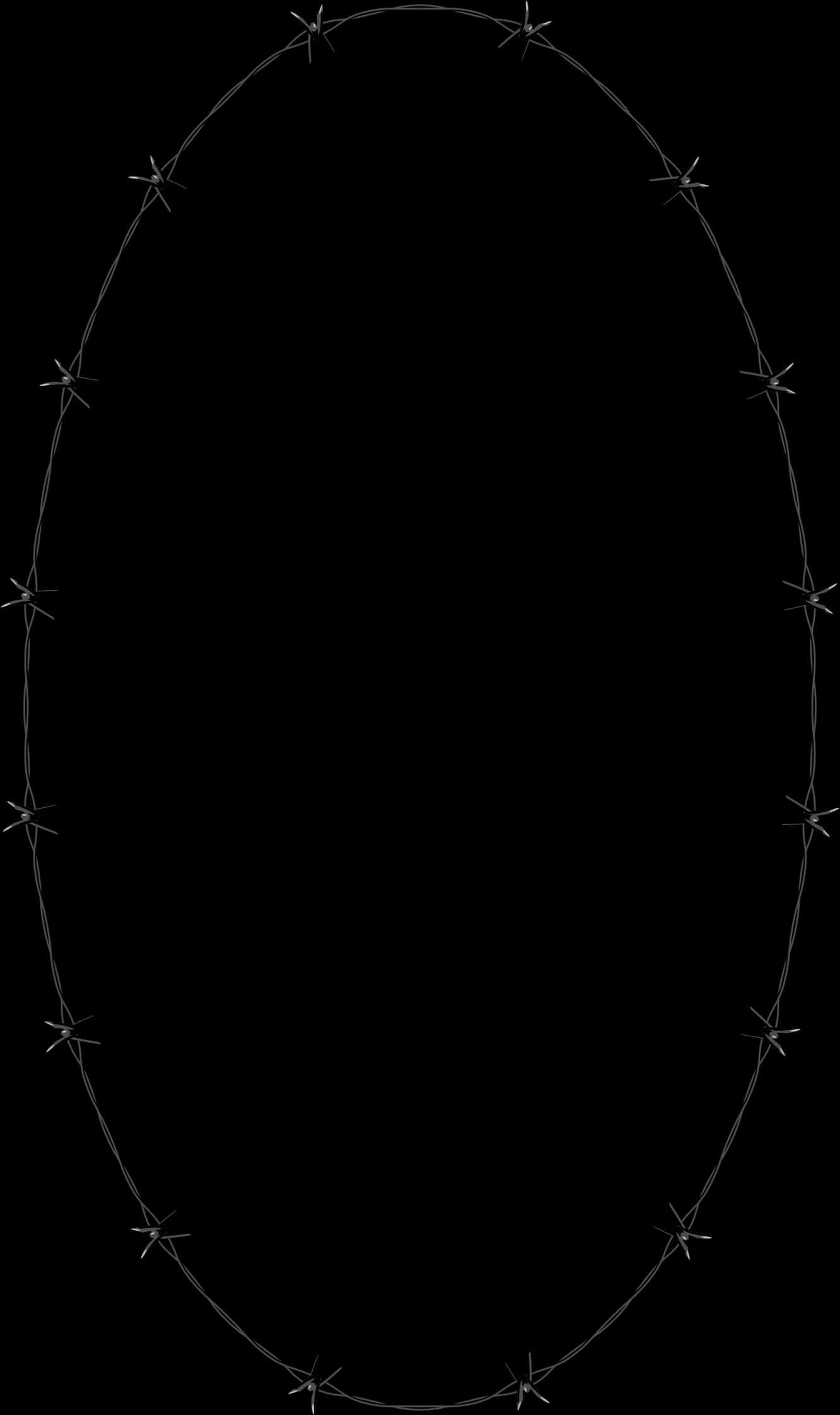 Barbed Wire Oval Frame PNG Image