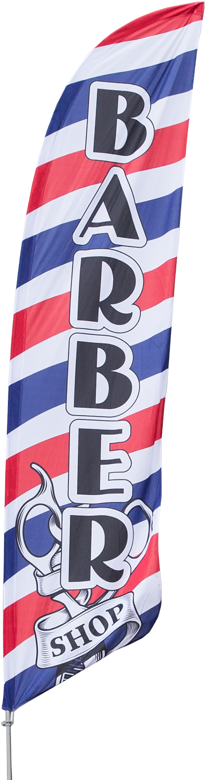 Barber Shop Flag Design PNG Image