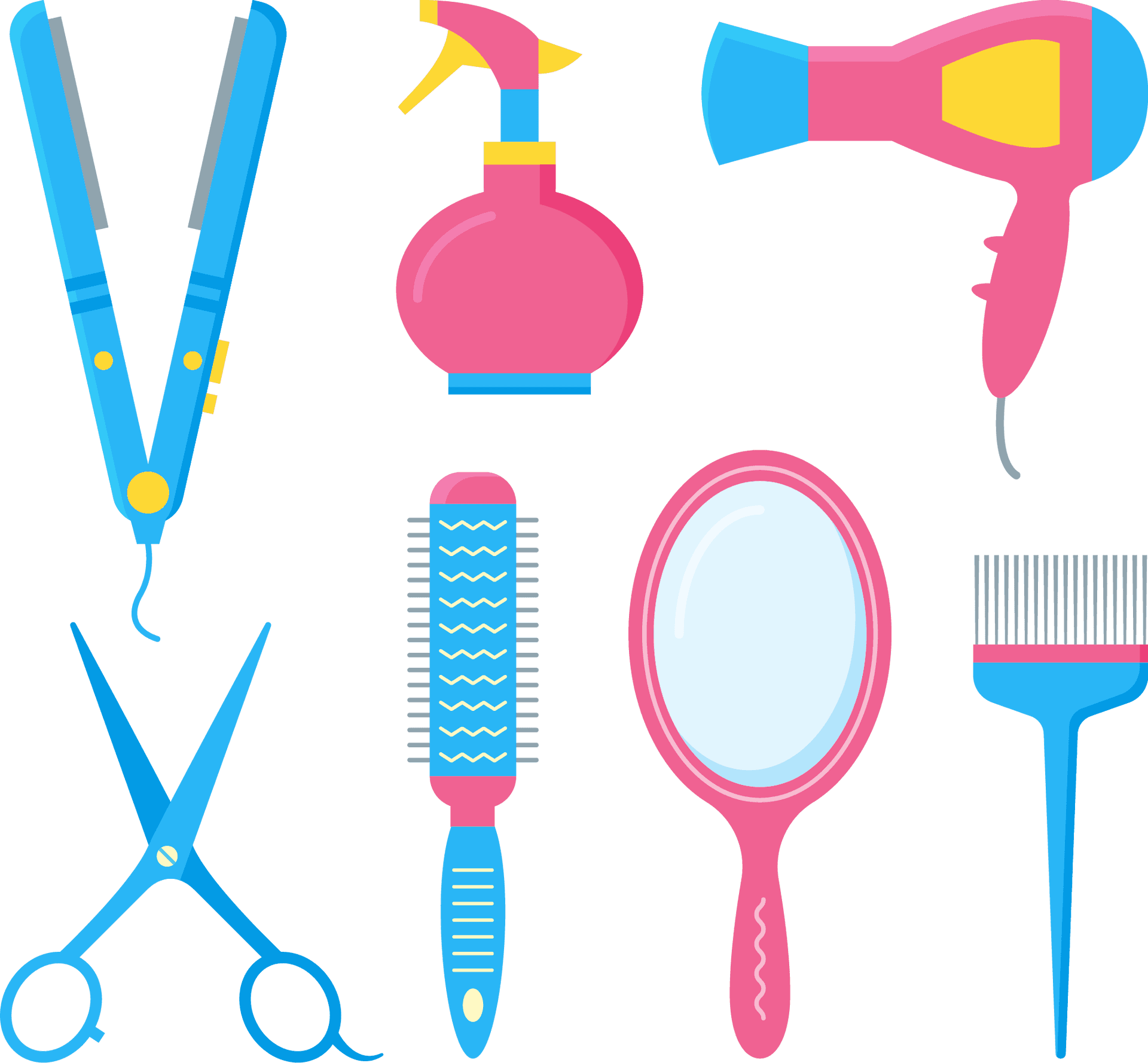 Barbershop Tools Vector Illustration PNG Image