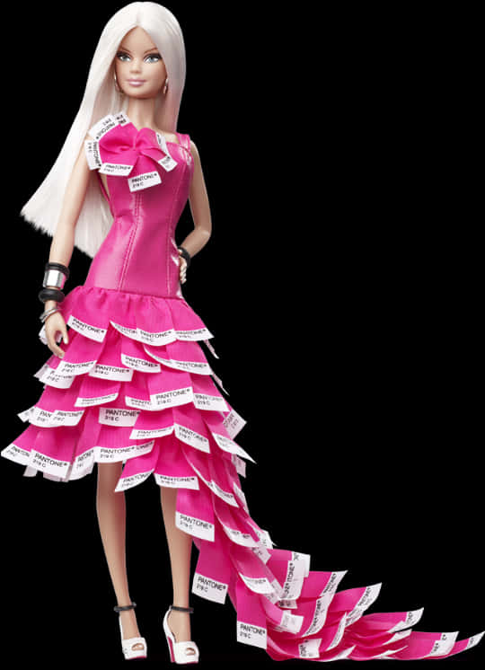 Barbiein Pantone Pink Dress PNG Image