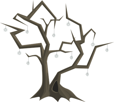 Bare Treewith Snowflakes PNG Image