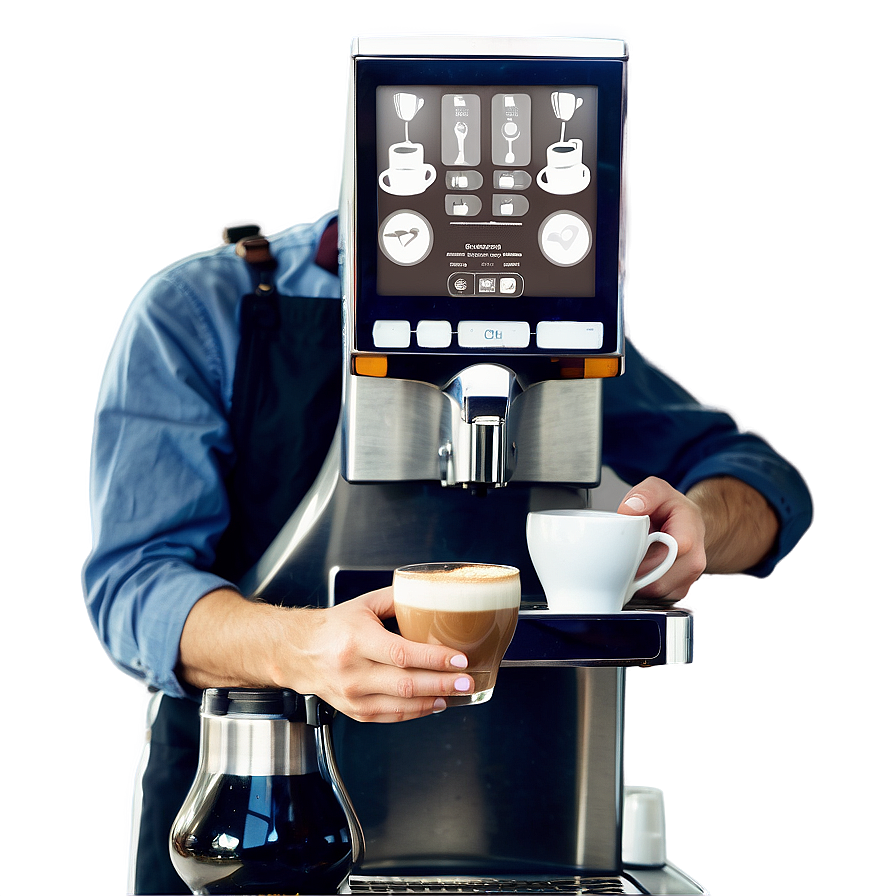 Barista Preparing Cappuccino Png Vih PNG Image