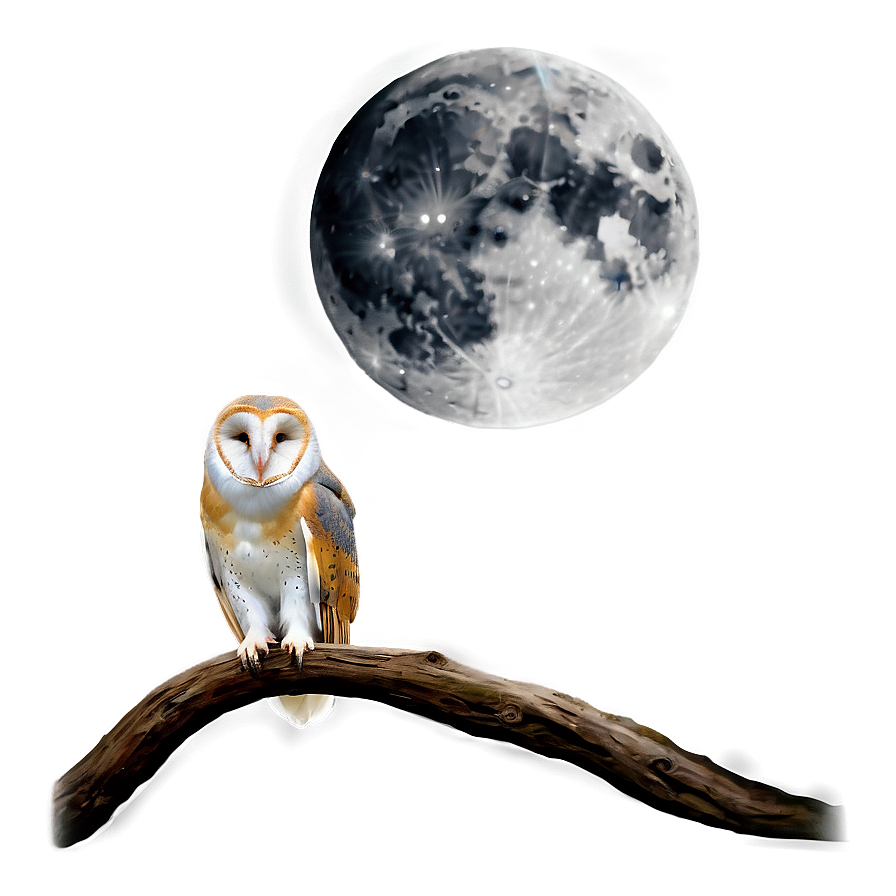 Barn Owl And Moon Png 06252024 PNG Image