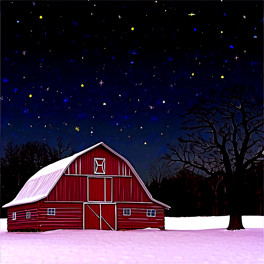 Barn Under Starry Night Png Pky87 PNG Image