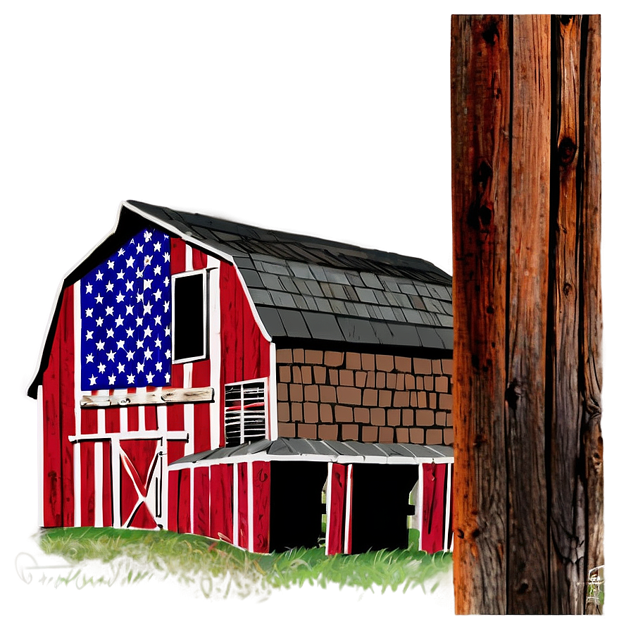 Barn With American Flag Png Koo95 PNG Image