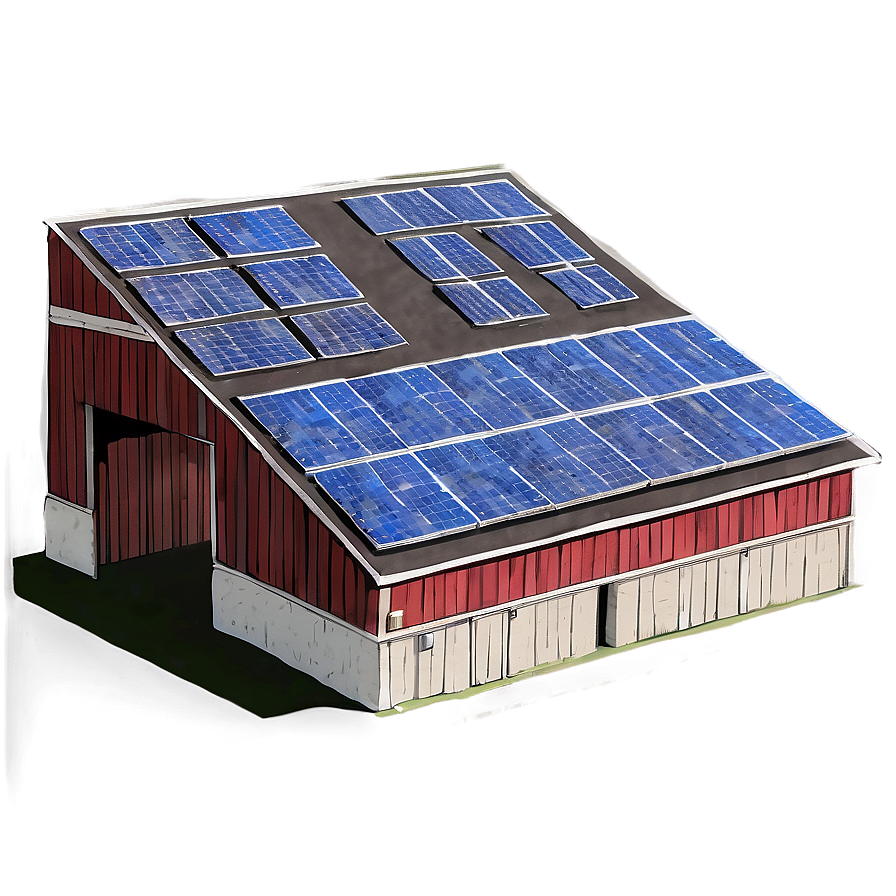 Barn With Solar Panels Png 06122024 PNG Image