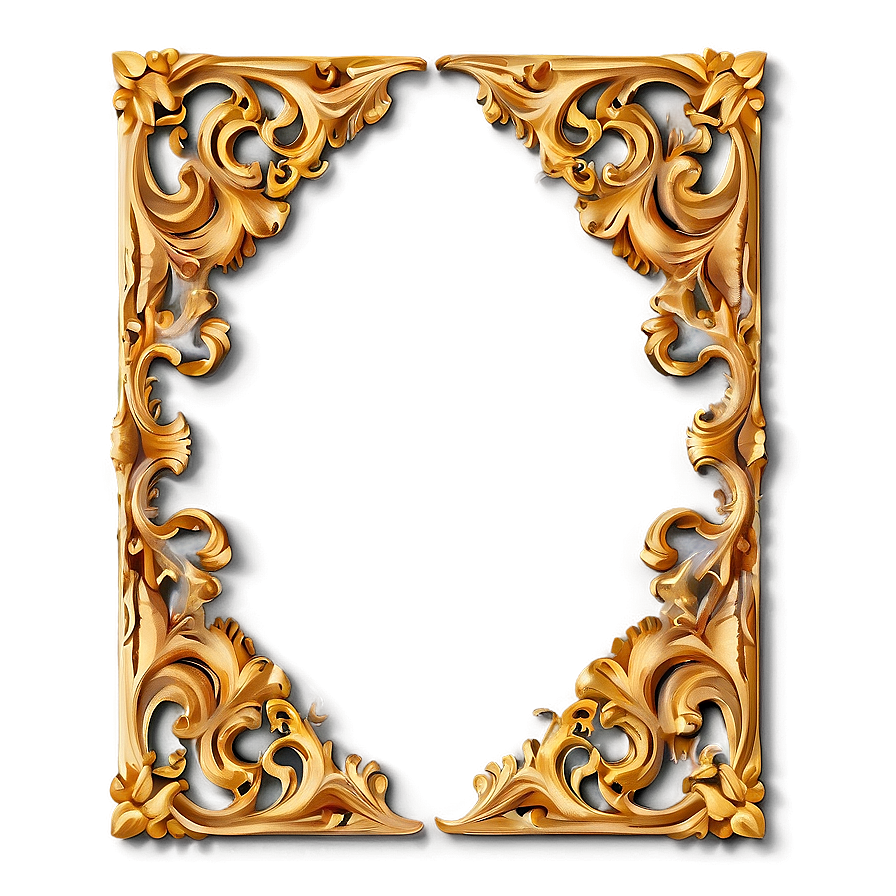 Baroque Gold Border Png Yht PNG Image