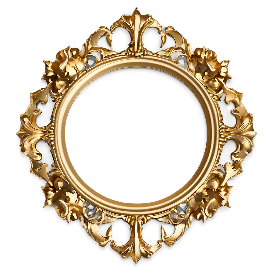 Baroque Gold Circle Frame Png 06262024 PNG Image