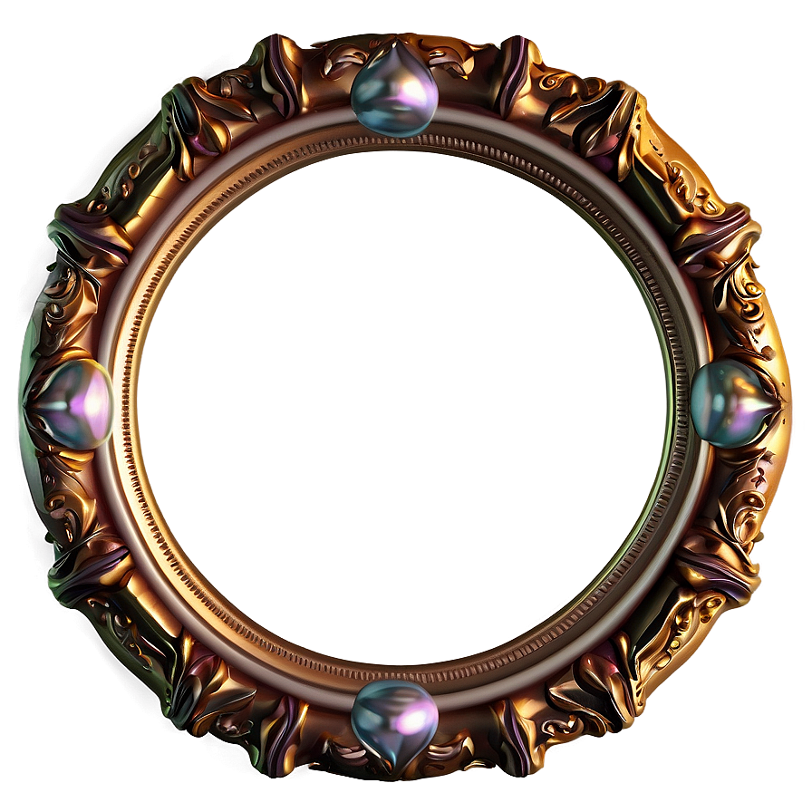 Baroque Gold Circle Frame Png Yfr PNG Image