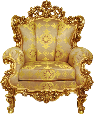 Baroque Golden Armchair Transparent Background PNG Image