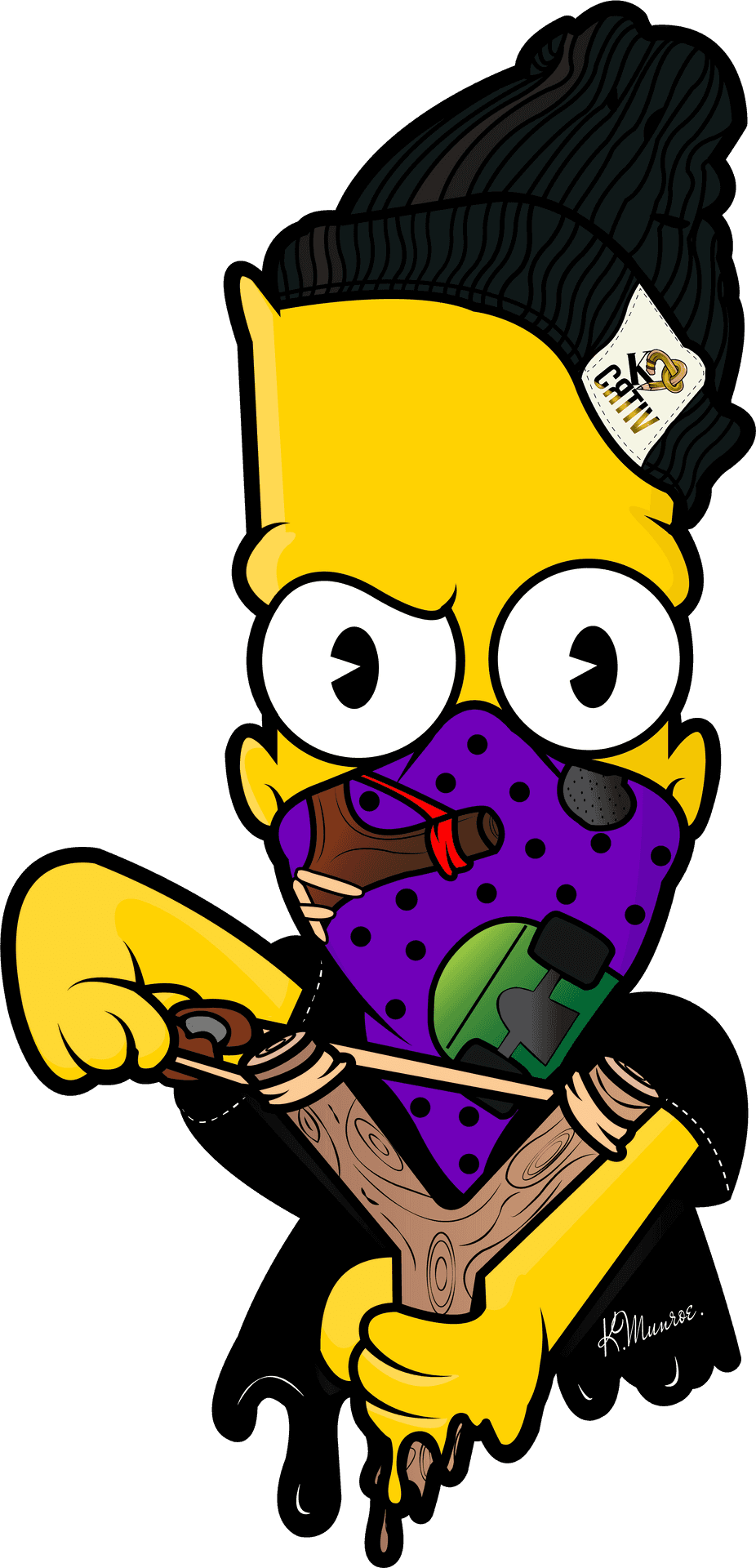 Bart Simpson Slingshot Graffiti Artist PNG Image