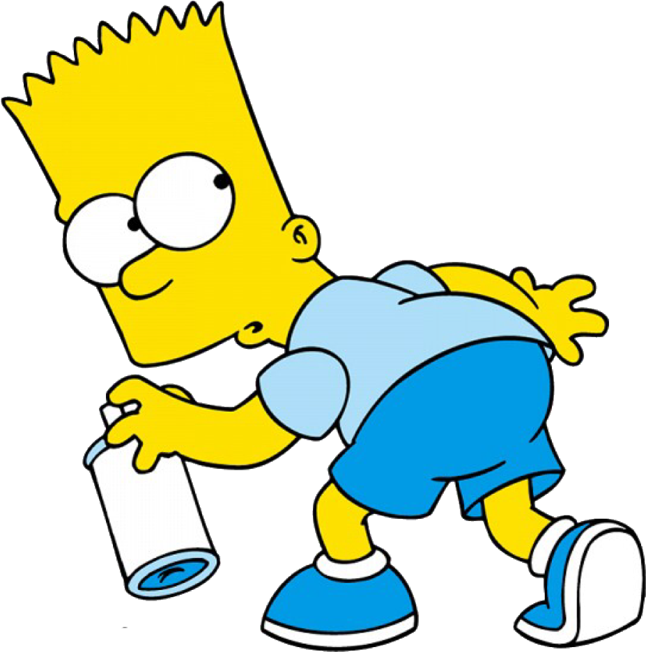 Bart Simpson Spray Paint Can PNG Image